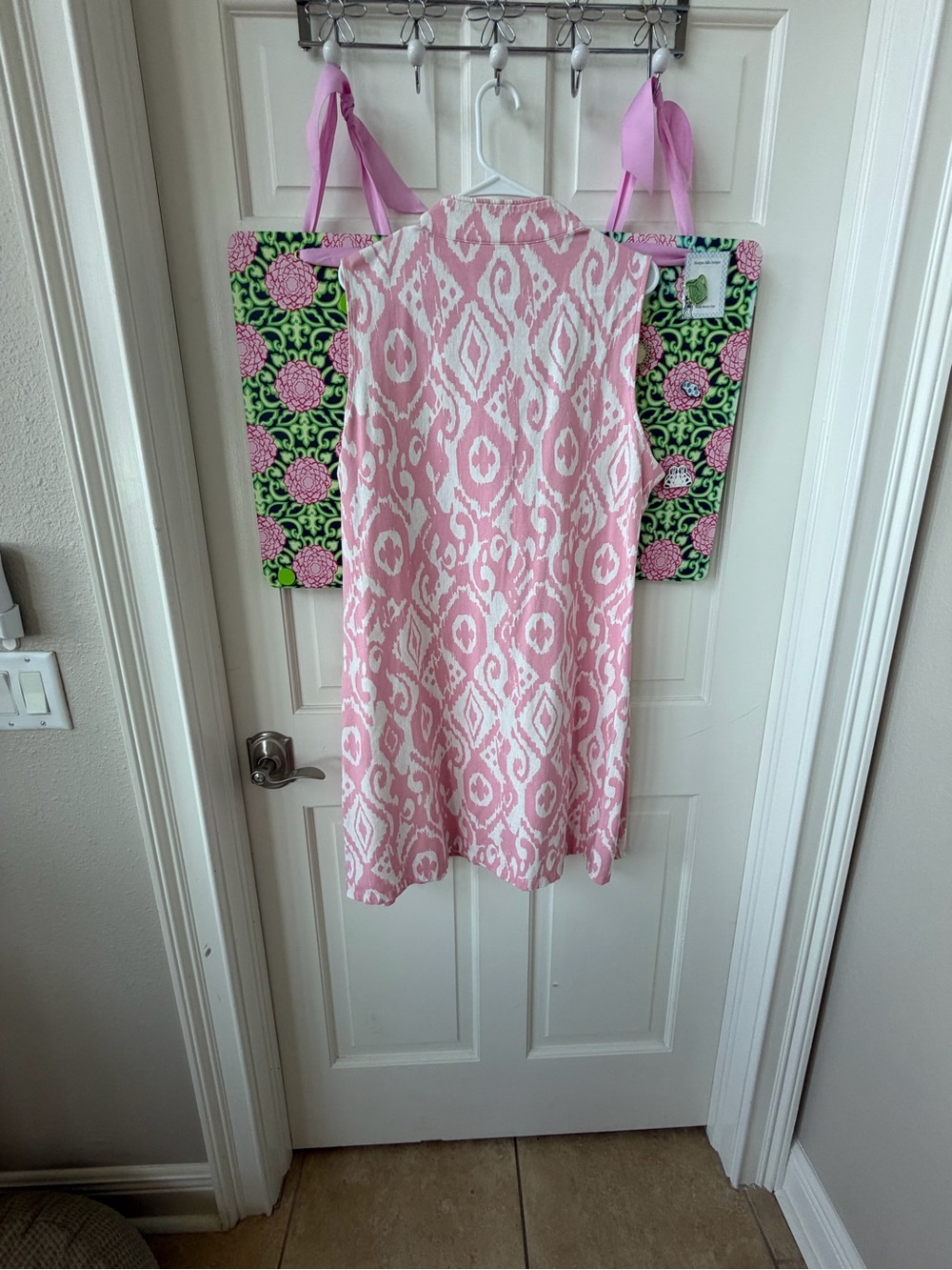Spartina 449 XXL Pink Ikat-Print Zip-Front Dress - Picture 3 of 3